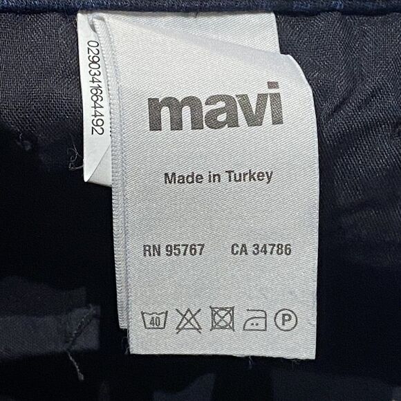 Mavi Tess High Rise Skinny Ankle Dark Wash Blue Jeans Size 27x27 Raw Hem Studded - Picture 8 of 12